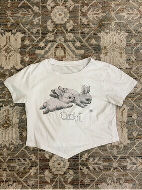Y2K White Bunny Babydoll Top